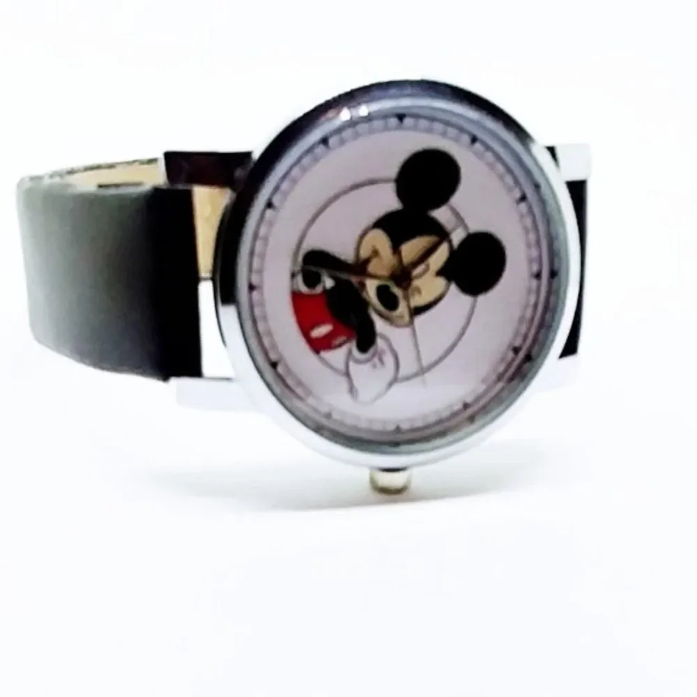 Mickey Cartoon Watch Black Band Gift Box